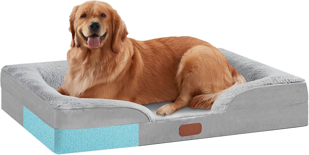 Cama de cachorro extragrande com espuma viscoelástica confortável