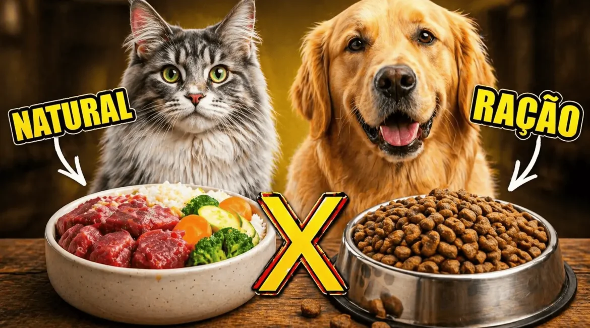 Alimentação natural para cachorro com ingredientes frescos e balanceados